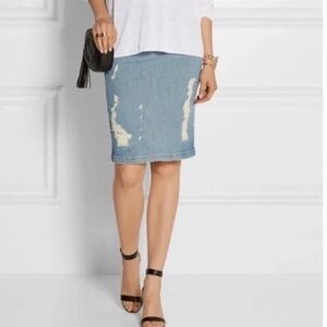Frame Denim Le High Carlyle Distressed Pencil Skirt size 24